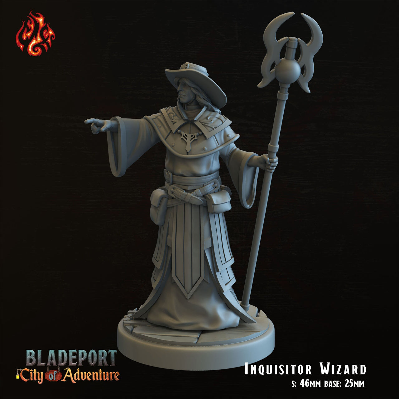 Inquisitor Wizard - Crippled God Foundry, Bladeport | 32mm | Sorcerer | Adventurer