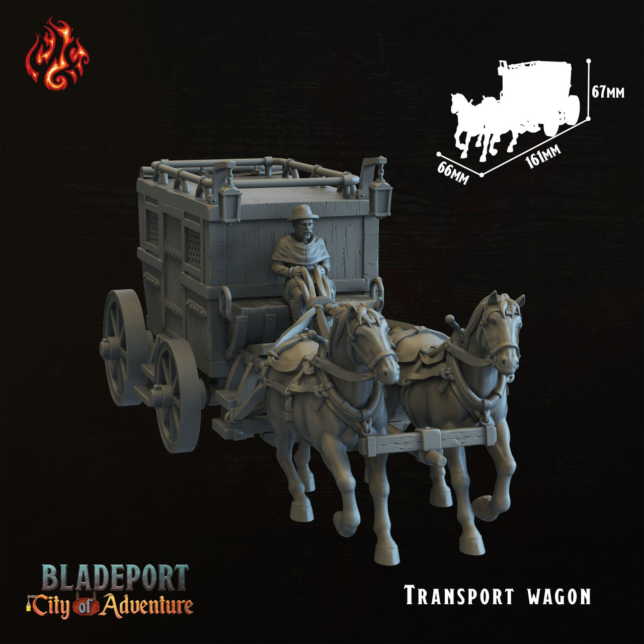 Wagon- Crippled God Foundry, Bladeport | 32mm | Caravan | Carriage | Stage Coach