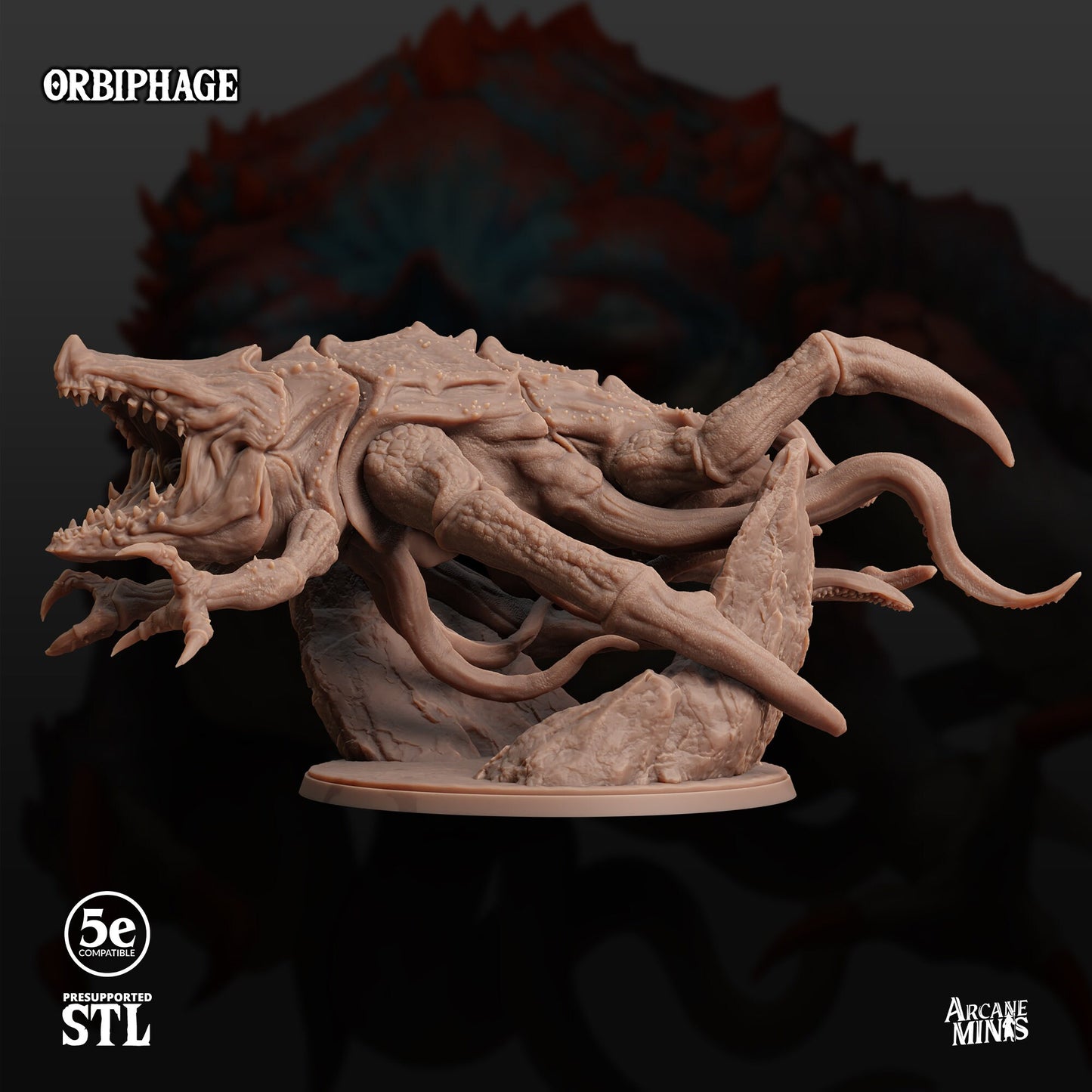 Orbiphage, Void Demon - Arcane Minis | 32mm | Junkers Plight | Alien | Chaos | Shadow | Tentacle | Spawn