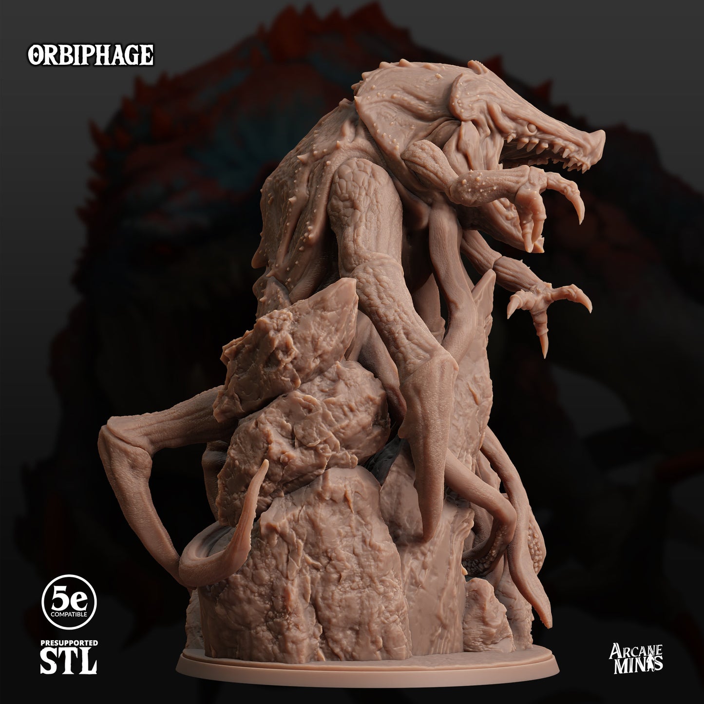 Orbiphage, Void Demon - Arcane Minis | 32mm | Junkers Plight | Alien | Chaos | Shadow | Tentacle | Spawn
