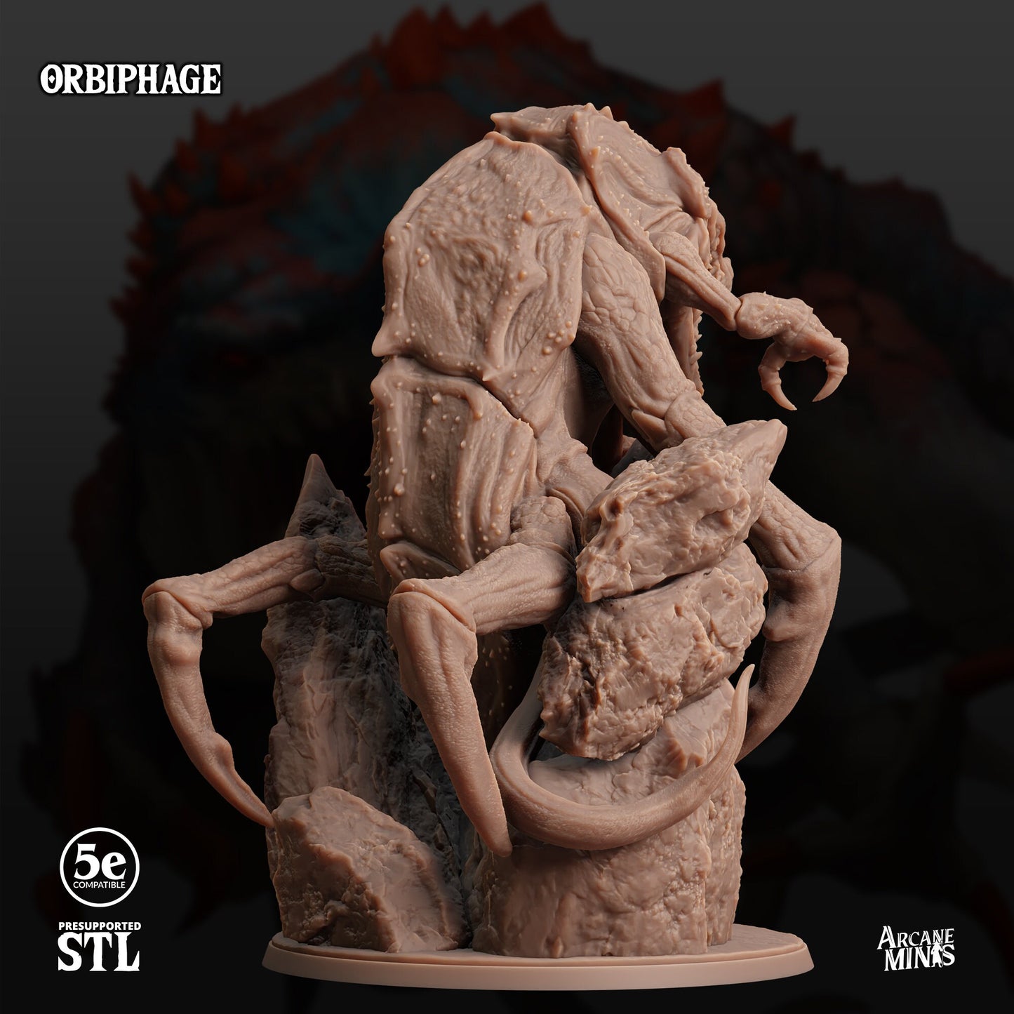 Orbiphage, Void Demon - Arcane Minis | 32mm | Junkers Plight | Alien | Chaos | Shadow | Tentacle | Spawn