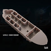 Teslite Class Cruiser - Arcane Minis | 32mm | Airship | Science Vessel | Playable Interior | Laboratory | 1085mm long!