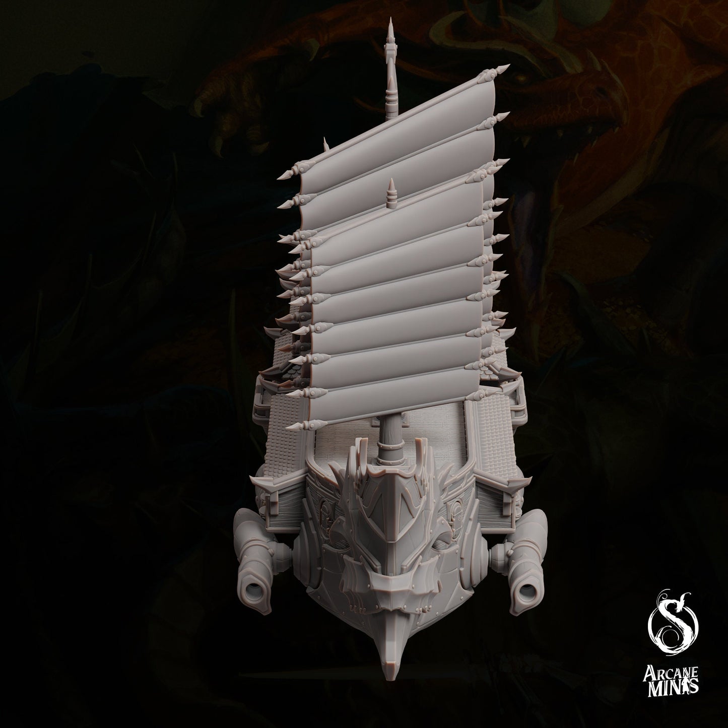 Altair Class Destroyer - Arcane Minis | 32mm | Warship | Airship | Massive! | Playable Interior | 1340mm Long!