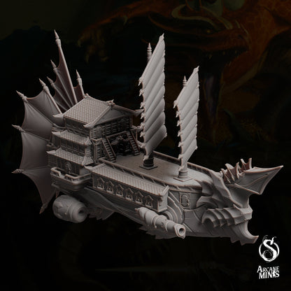 Altair Class Destroyer - Arcane Minis | 32mm | Warship | Airship | Massive! | Playable Interior | 1340mm Long!