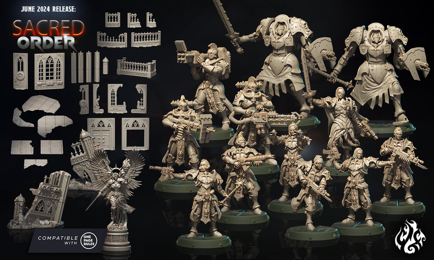 Battle Automata, Battle Sister Exoskeleton - Crippled God Foundry - Sacred Order | 32mm | Scifi