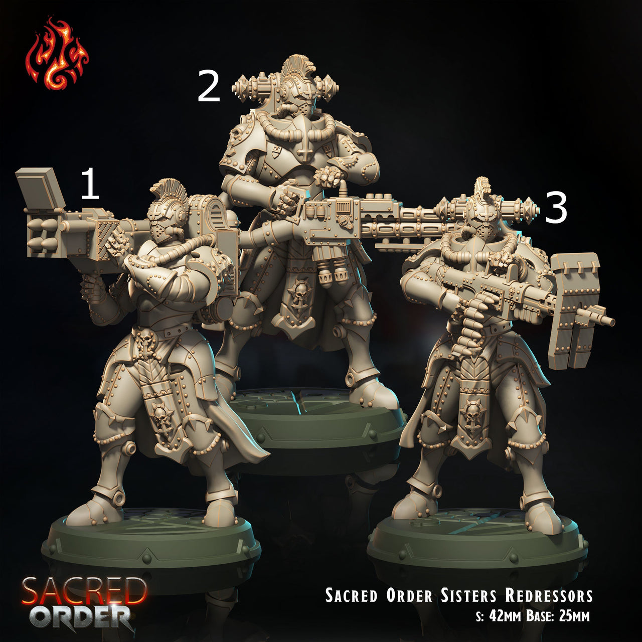 Sacred Order Redressors, Heavy Battle Sister - Crippled God Foundry - Sacred Order | 32mm | Scifi