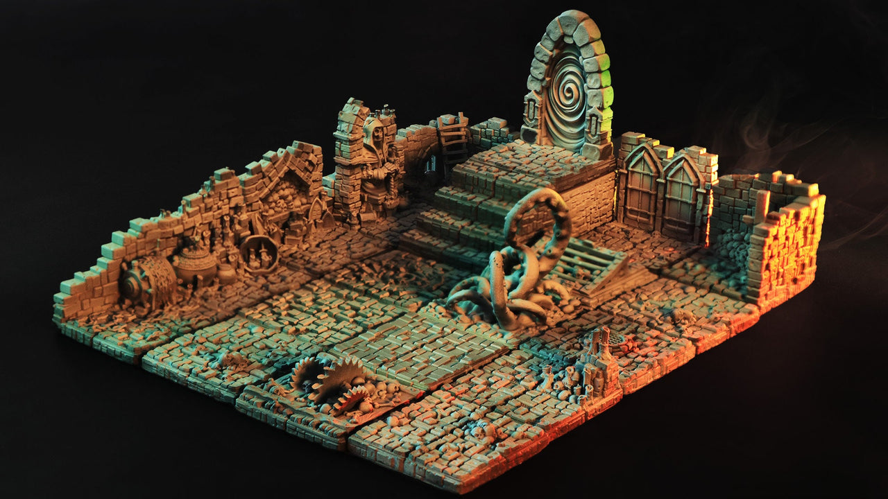Modular Dungeon Tiles - Death X Tiles By Cast N Play | 28mm and 32mm Scale | 3d Printed
