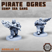 Modular Female Pirate Ogres - Print Minis | Sci Fi | Imperial | 28mm Heroic | Guard | Mercenary | Brute