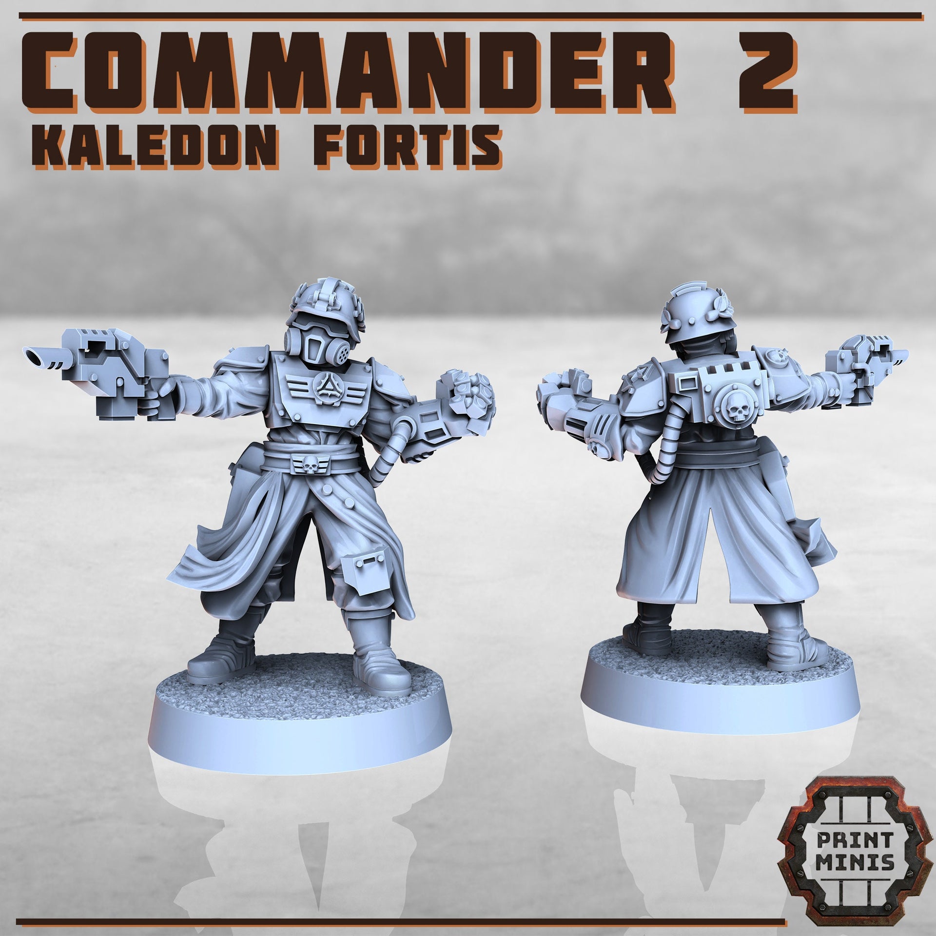 Modular Kaledon Fortis Commander 2 - Print Minis | Sci Fi | Light Infantry | Imperial | 28mm Heroic | Guard | Captain | Power Fist