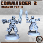 Modular Kaledon Fortis Commander 2 - Print Minis | Sci Fi | Light Infantry | Imperial | 28mm Heroic | Guard | Captain | Power Fist