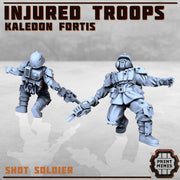 Kaledon Fortis Injured Soldiers- Print Minis | Sci Fi | Light Infantry | Imperial | 28mm Heroic