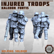 Kaledon Fortis Injured Soldiers- Print Minis | Sci Fi | Light Infantry | Imperial | 28mm Heroic