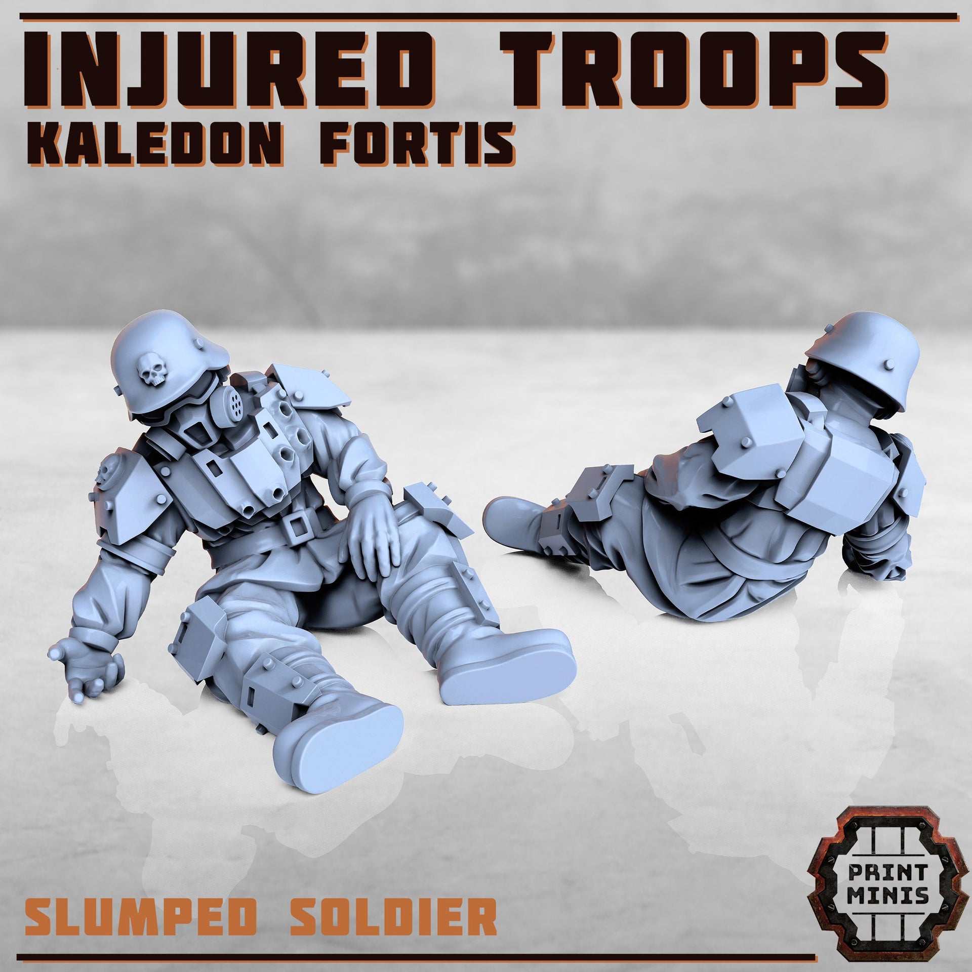 Kaledon Fortis Injured Soldiers- Print Minis | Sci Fi | Light Infantry | Imperial | 28mm Heroic