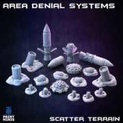 Area Denial Systems Scatter Terrain - Print Minis | Sci Fi | Minefield | Bomb | Missie | Debris