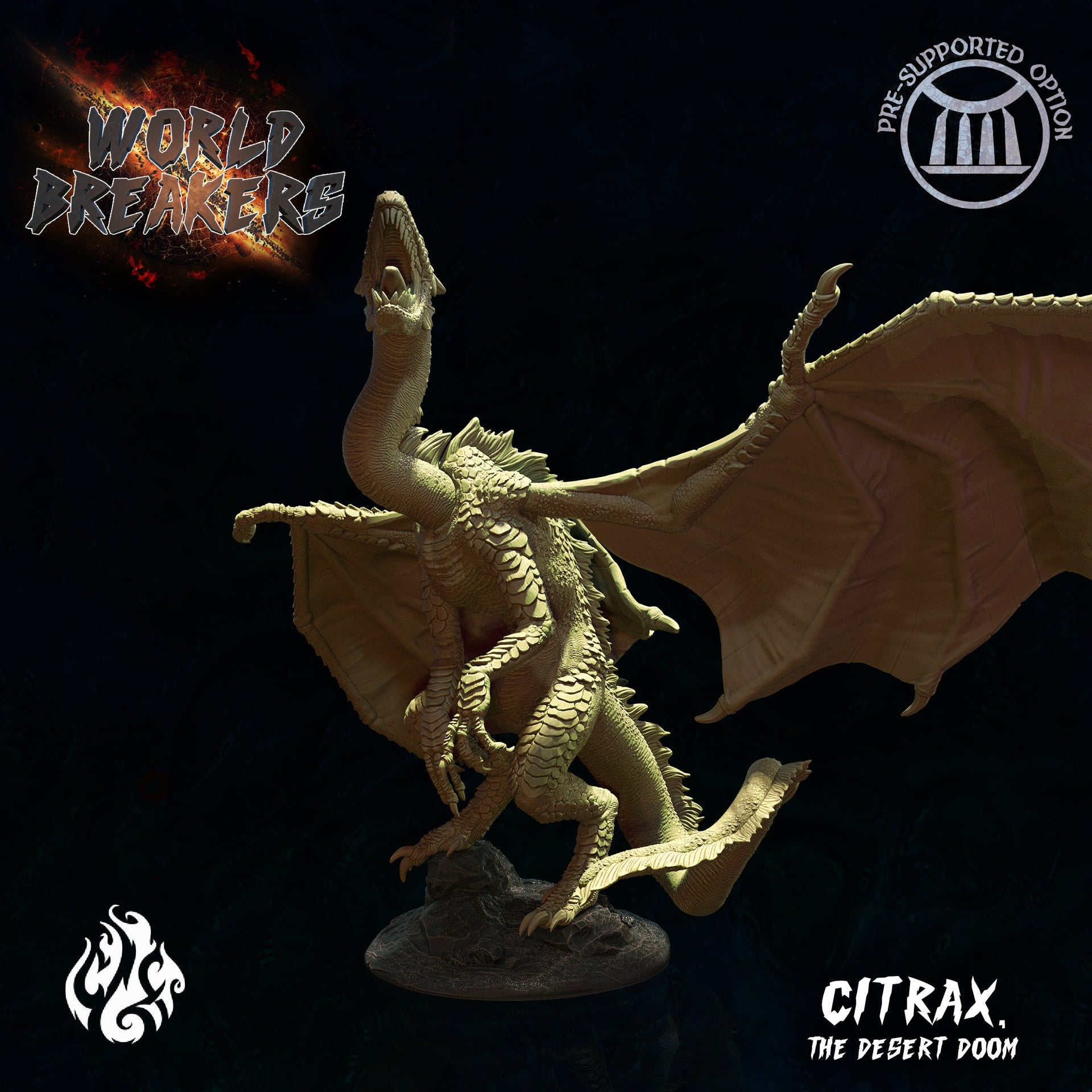 Citrax the desert doom - Crippled God Foundry - World Breakers | 32mm | Kaiju | Gargantuan | Sand Dragon