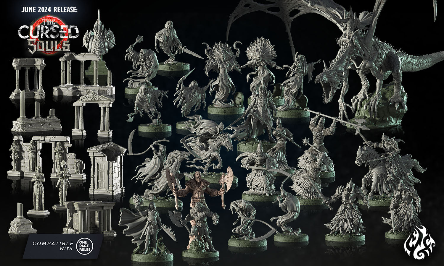 Wraiths - Crippled God Foundry - The Cursed Souls | 32mm | Spirit | Horseman | Scythe | Death