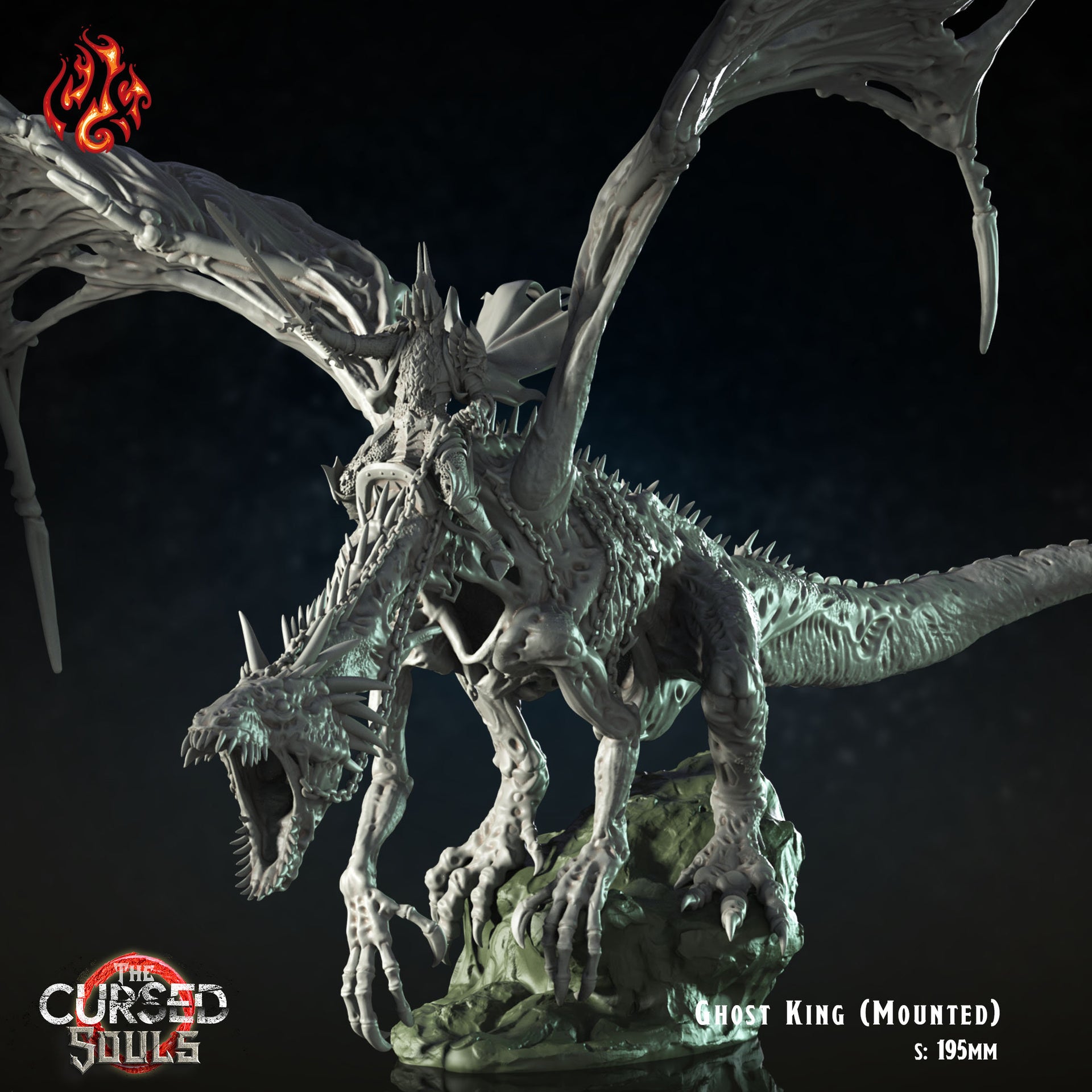 Ghost Dragon - Crippled God Foundry - The Cursed Souls | 32mm | Undead | Zombie | Wraith King