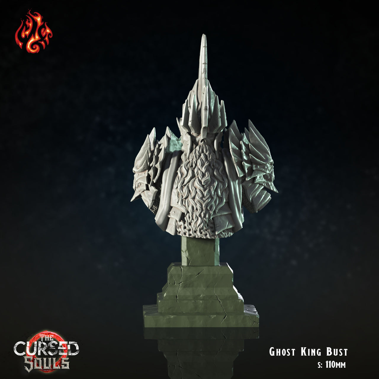 Ghost King Bust - Crippled God Foundry - The Cursed Souls | 32mm | Wight | Wraith