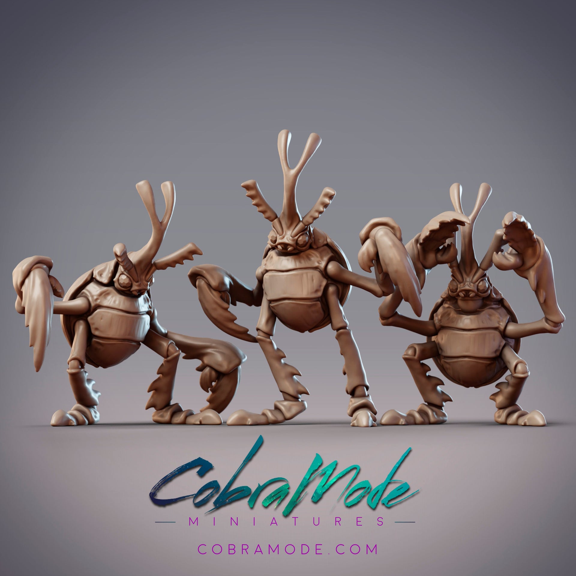 Antenari Folk, Beetle Folk - CobraMode | Miniature | D&D | Wargaming | Roleplaying Games | 32mm | 54mm | Bug | Insect