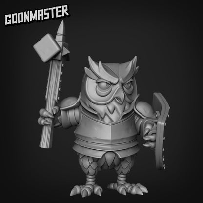 Owlfolk Army - Goonmaster | Ornery Owls | Miniature | D&D | Wargaming | Roleplaying Games | 32mm | Mage | Soldier