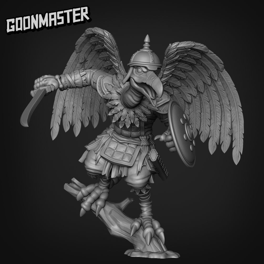 Vulture Warriors - Goonmaster | Vengeful Vultures | Miniature | D&D | Wargaming | Roleplaying Games | 32mm | Mercenary