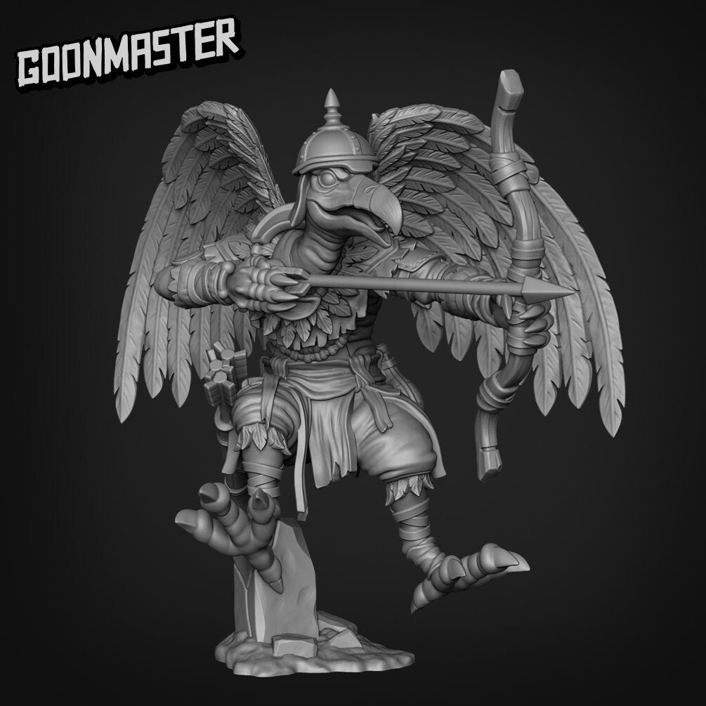 Vulture Archers - Goonmaster | Vengeful Vultures | Miniature | D&D | Wargaming | Roleplaying Games | 32mm | Mercenary