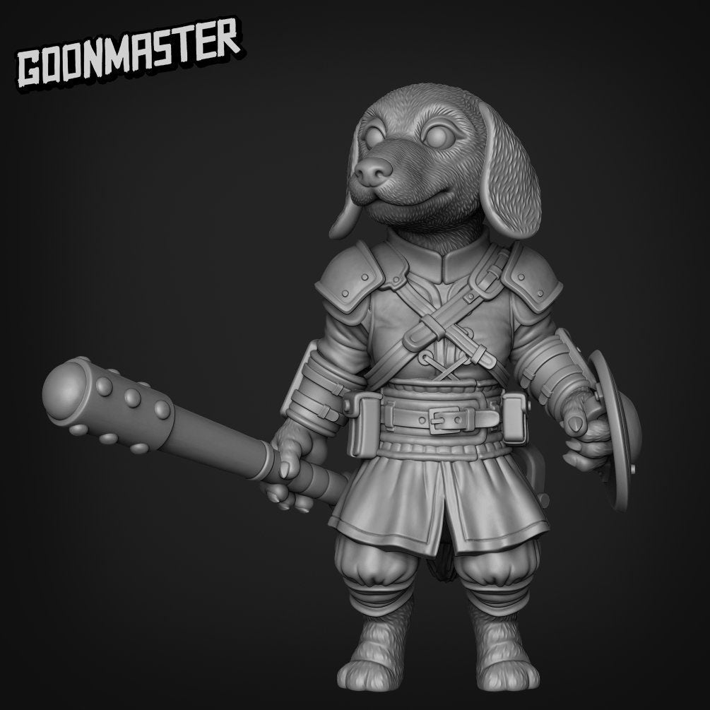 DachShund Foot Soldier - Goonmaster | Miniature | Wargaming | Roleplaying Games | 32mm | Male | Female