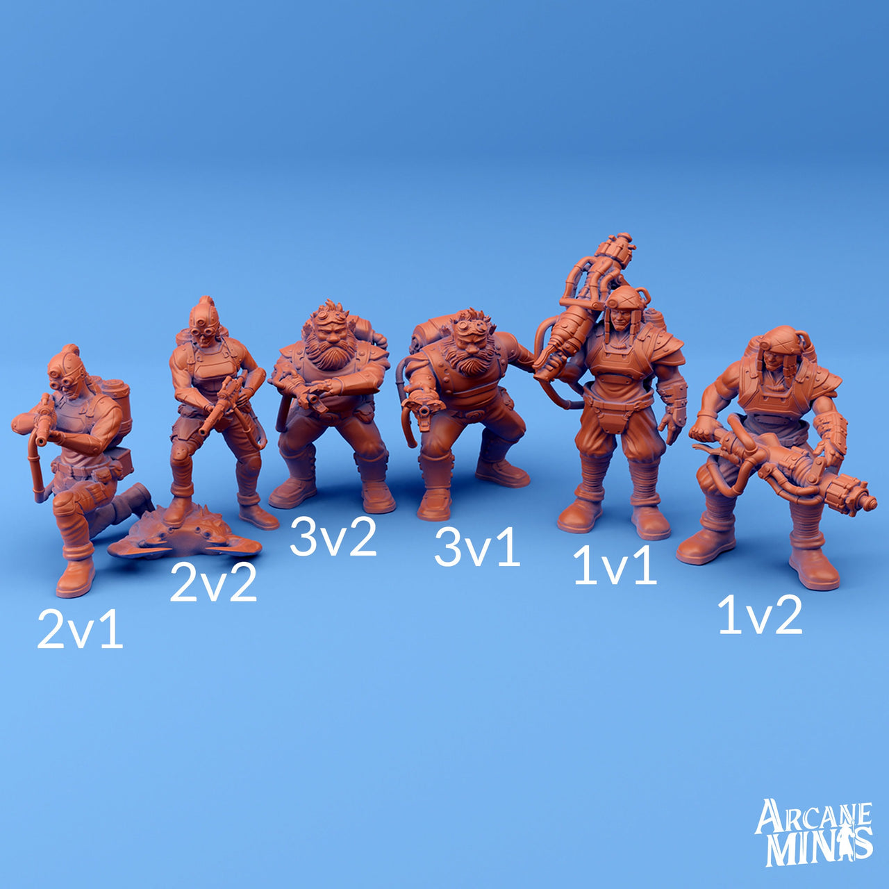 Acid Marines, Navel Gunslingers - Arcane Minis | 32mm | Rogue | Gunner | Steampunk