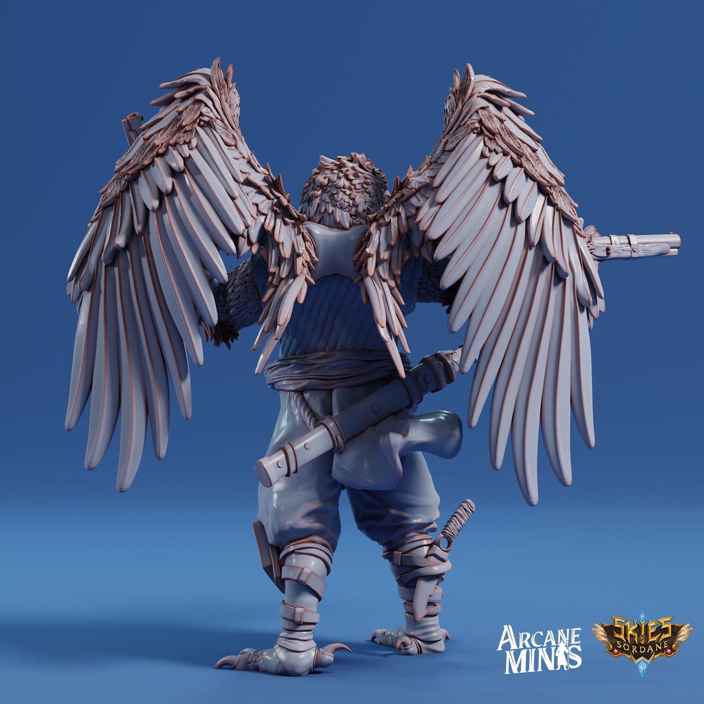 Avensari Pirate Ranger, Birdfolk Rogue - Arcane Minis | 32mm | Gunslinger | archer | Gunman