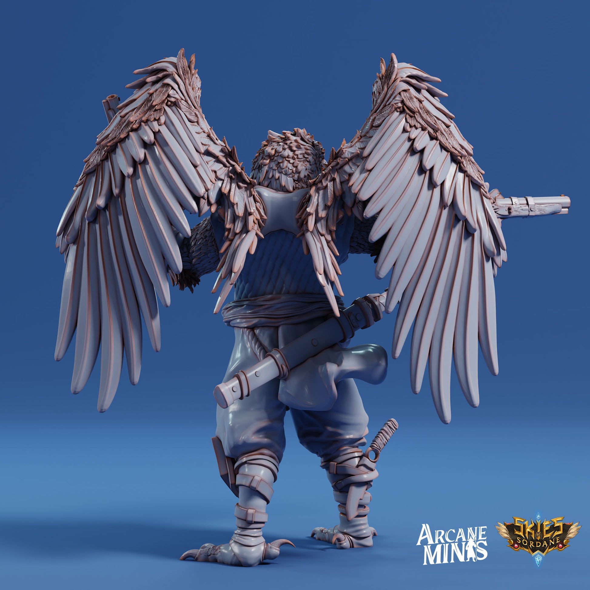 Avensari Pirate Ranger, Birdfolk Rogue - Arcane Minis | 32mm | Gunslinger | archer | Gunman