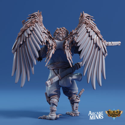 Avensari Pirate Ranger, Birdfolk Rogue - Arcane Minis | 32mm | Gunslinger | archer | Gunman