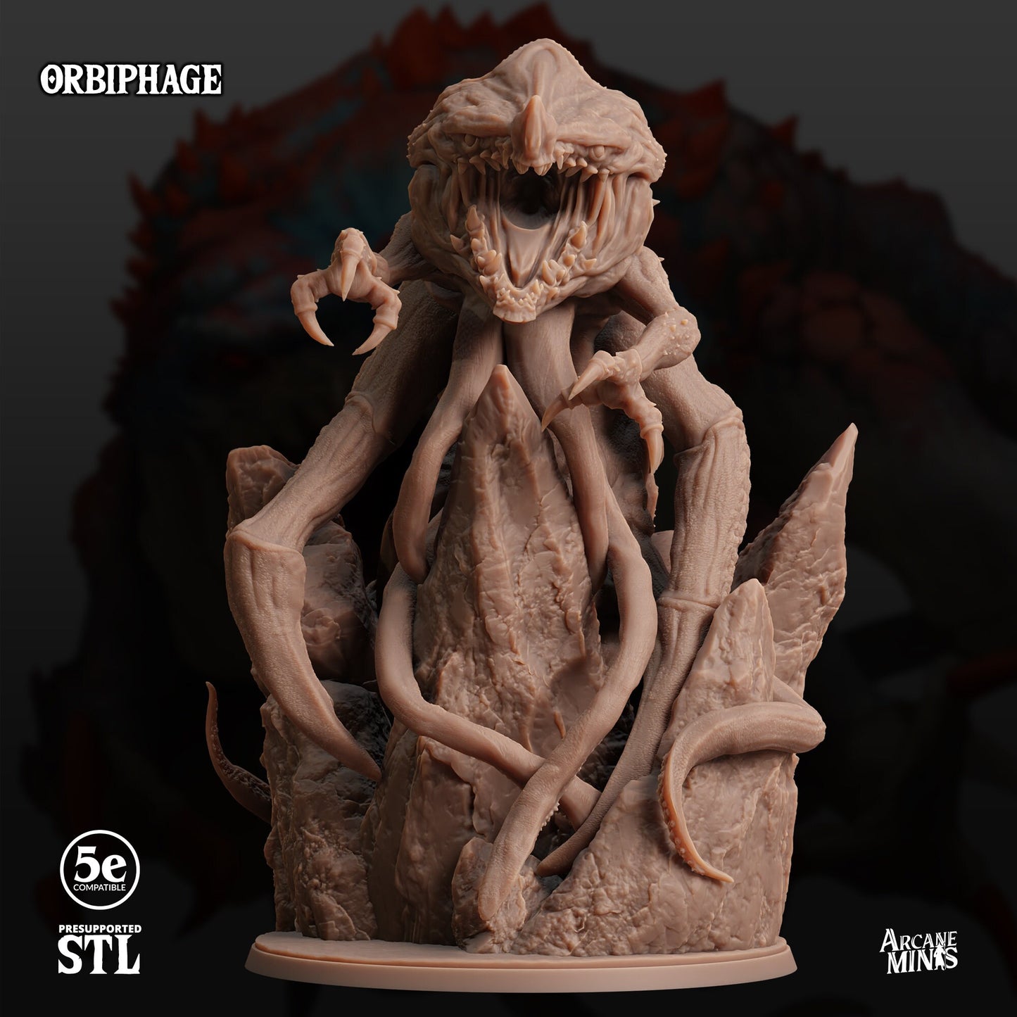 Orbiphage, Void Demon - Arcane Minis | 32mm | Junkers Plight | Alien | Chaos | Shadow | Tentacle | Spawn