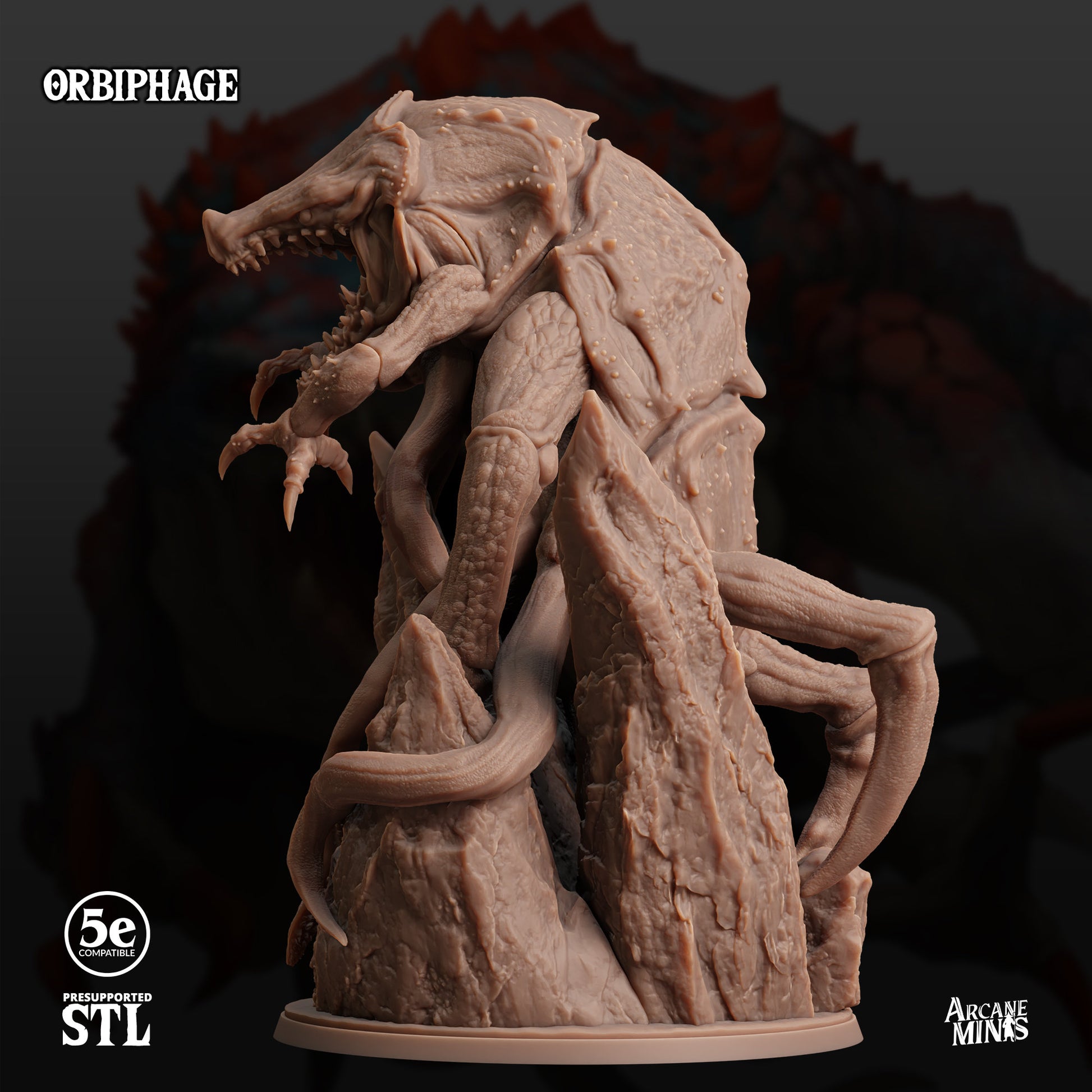 Orbiphage, Void Demon - Arcane Minis | 32mm | Junkers Plight | Alien | Chaos | Shadow | Tentacle | Spawn