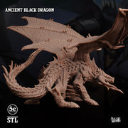 Ancient Black Dragon - Arcane Minis | 32mm | Chromatic | Swamp
