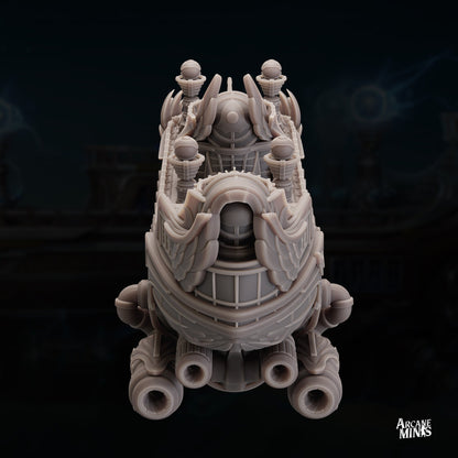 Teslite Class Cruiser - Arcane Minis | 32mm | Airship | Science Vessel | Playable Interior | Laboratory | 1085mm long!