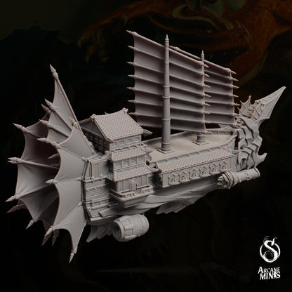 Altair Class Destroyer - Arcane Minis | 32mm | Warship | Airship | Massive! | Playable Interior | 1340mm Long!