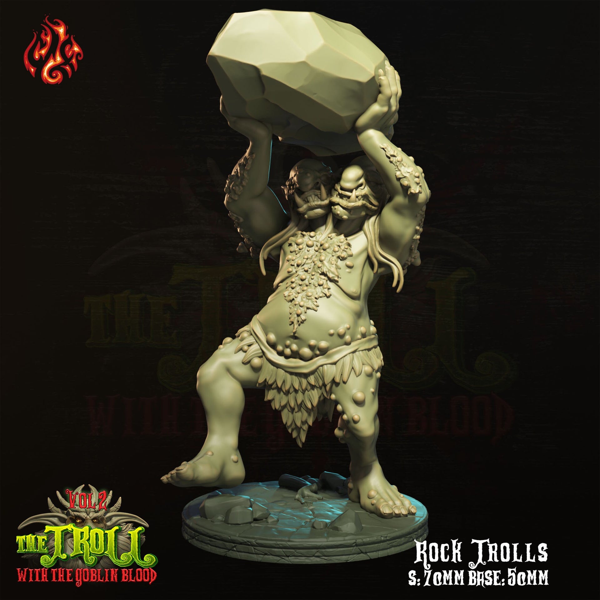 Rock Trolls - Crippled God Foundry - Troll With the Goblin Blood | 32mm | Cave