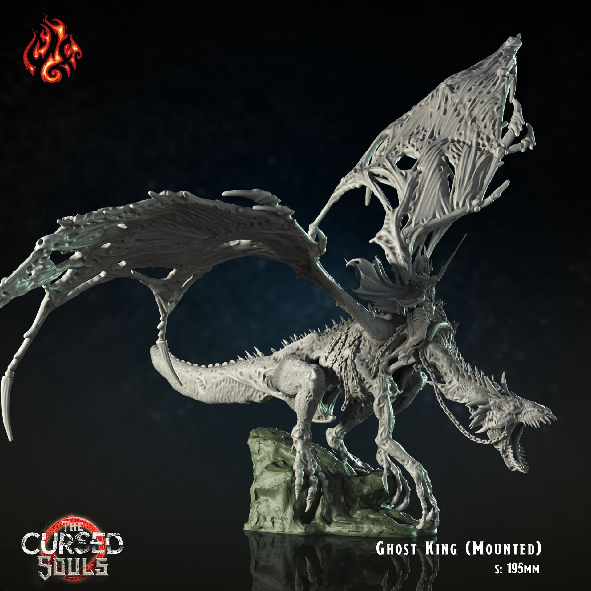 Ghost Dragon - Crippled God Foundry - The Cursed Souls | 32mm | Undead | Zombie | Wraith King