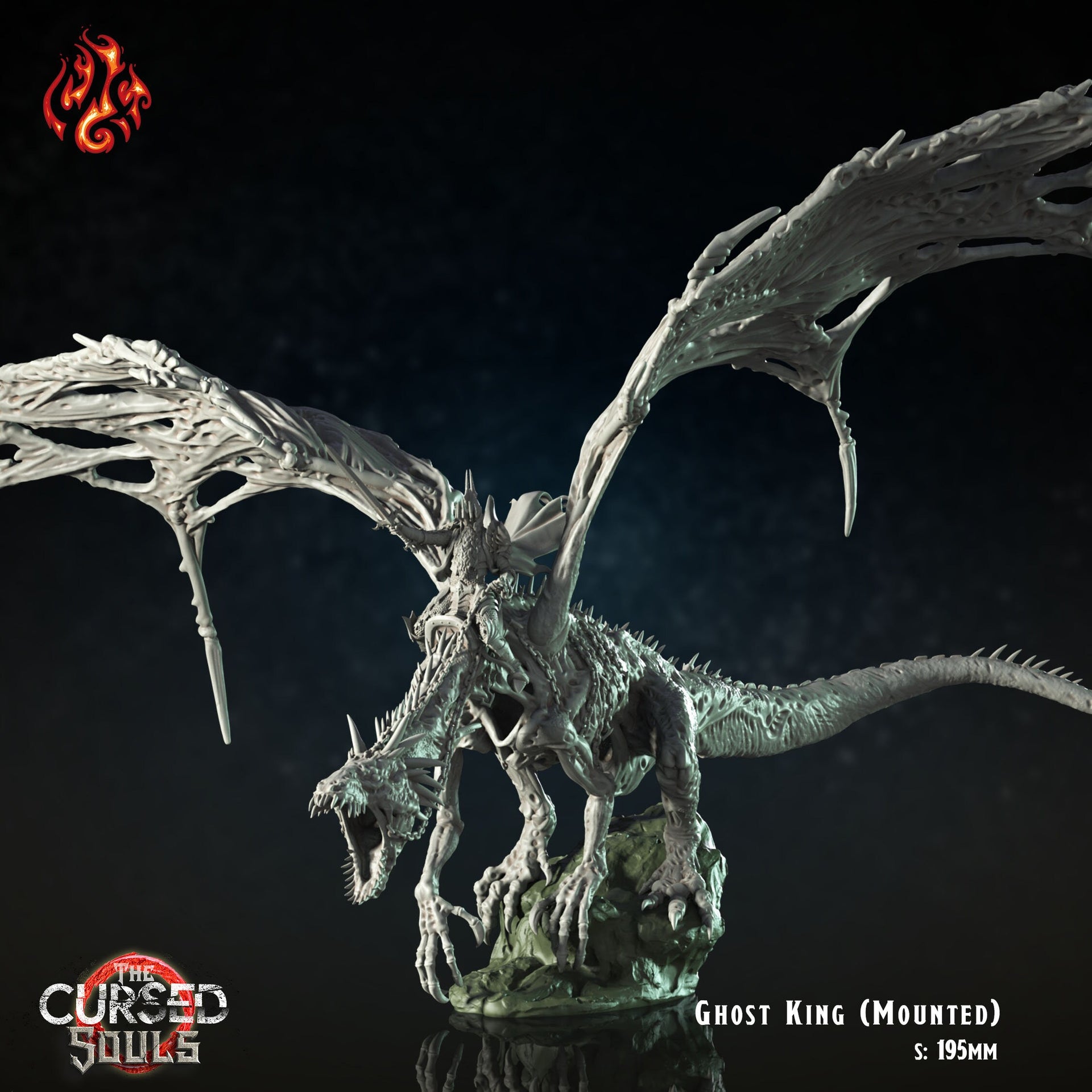 Ghost Dragon - Crippled God Foundry - The Cursed Souls | 32mm | Undead | Zombie | Wraith King