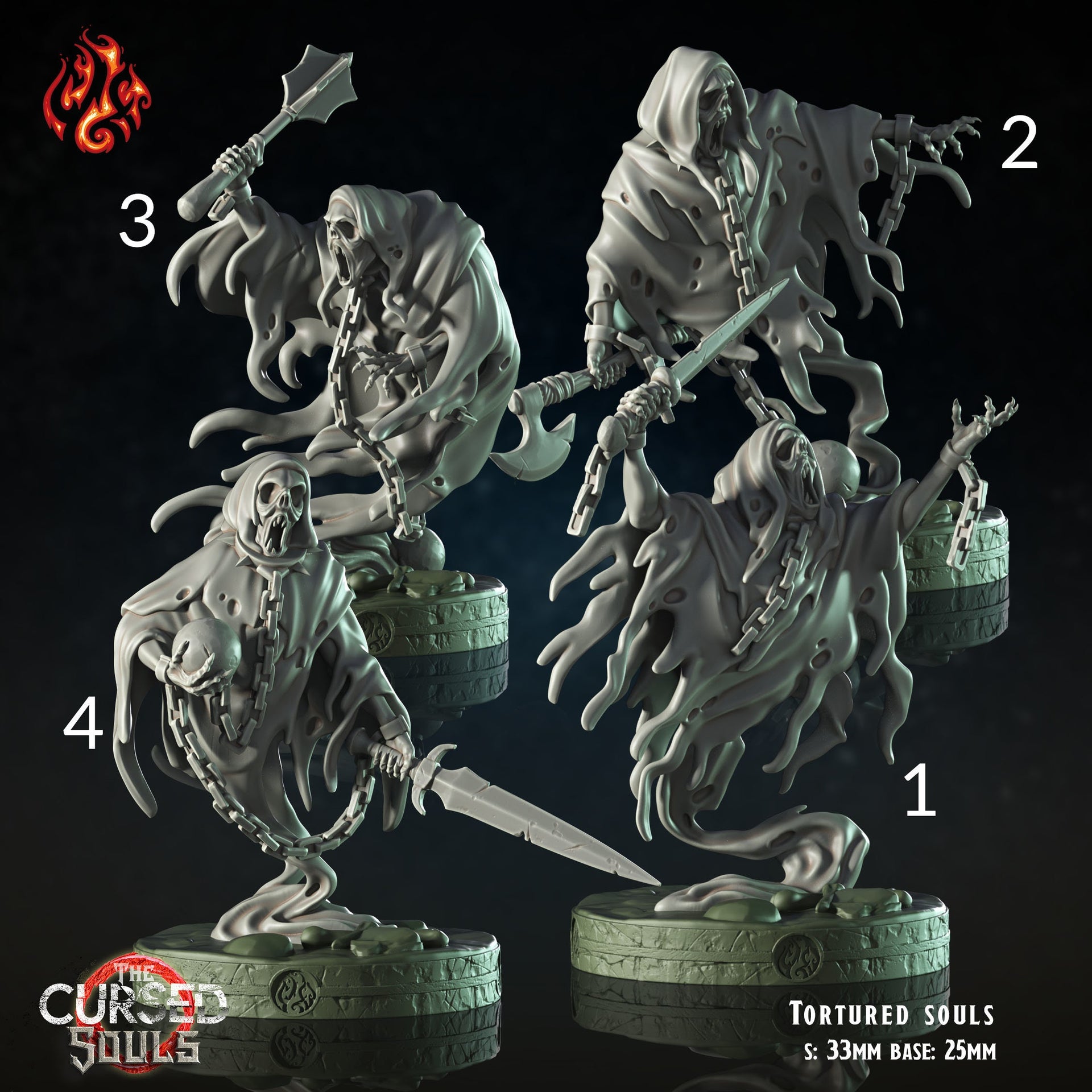 Tortured Souls - Crippled God Foundry - The Cursed Souls | 32mm | Spirit | Prisoner