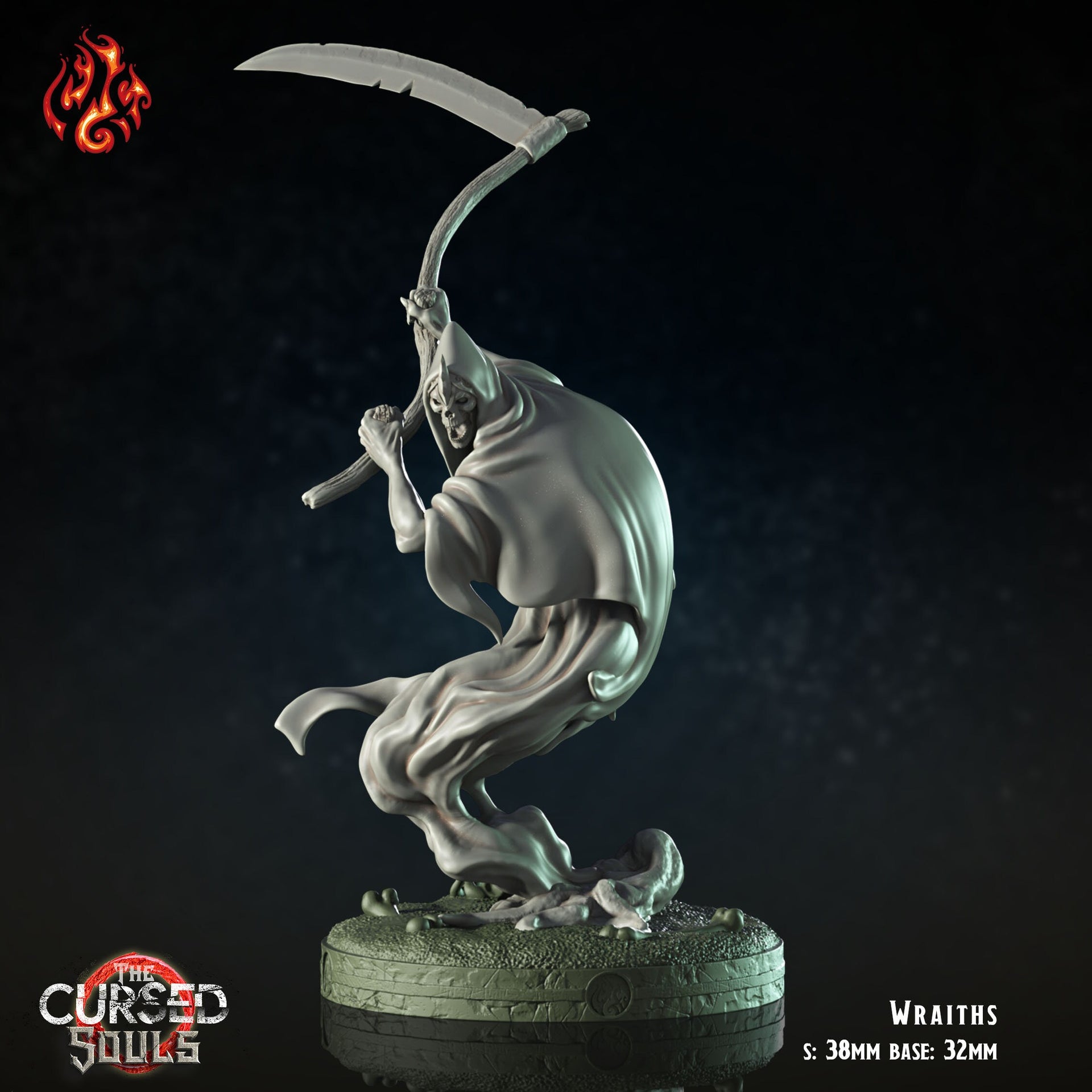 Wraiths - Crippled God Foundry - The Cursed Souls | 32mm | Spirit | Horseman | Scythe | Death