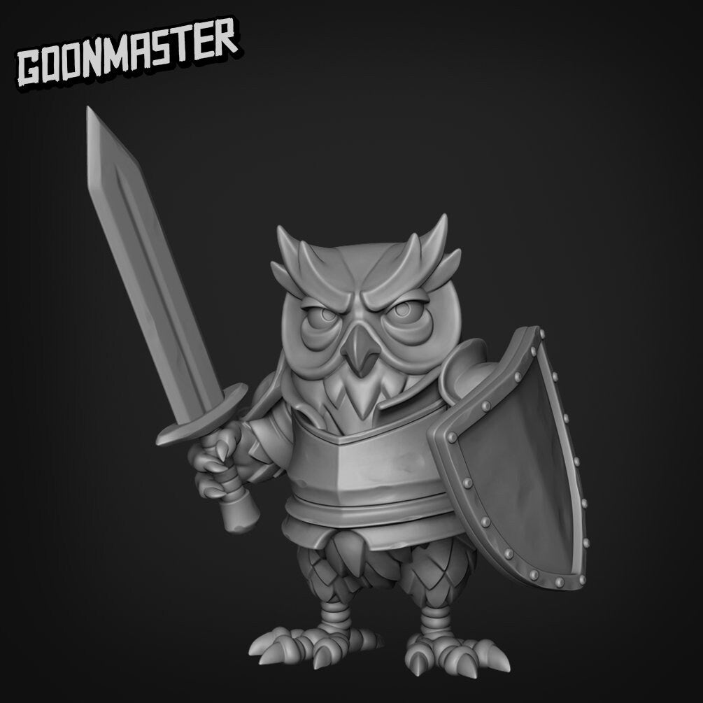 Owlfolk Army - Goonmaster | Ornery Owls | Miniature | D&D | Wargaming | Roleplaying Games | 32mm | Mage | Soldier