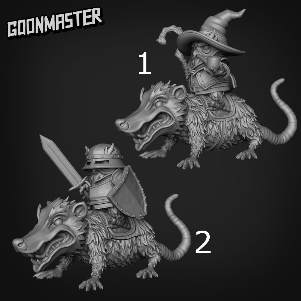 Opposum Mount- Goonmaster | Ornery Owls | Miniature | D&D | Wargaming | Roleplaying Games | 32mm | Mage | Knight