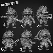 Hedgehog Bandits - Goonmaster | Vengeful Vultures | Miniature | D&D | Wargaming | Roleplaying Games | 32mm | Rogue | Pickpocket