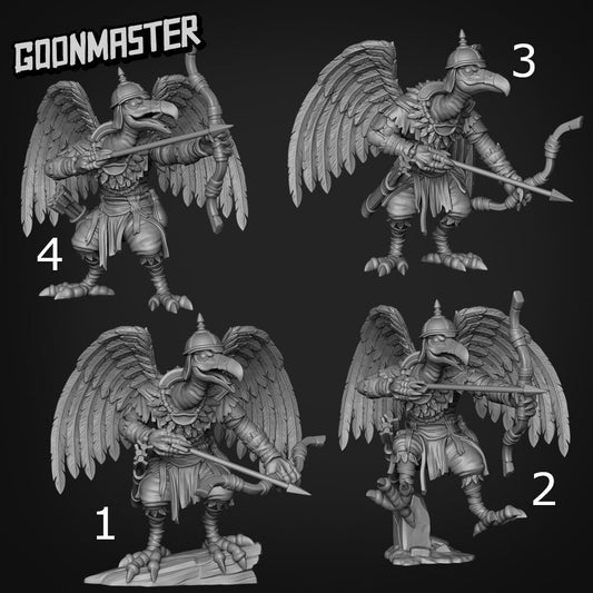 Vulture Archers - Goonmaster | Vengeful Vultures | Miniature | D&D | Wargaming | Roleplaying Games | 32mm | Mercenary
