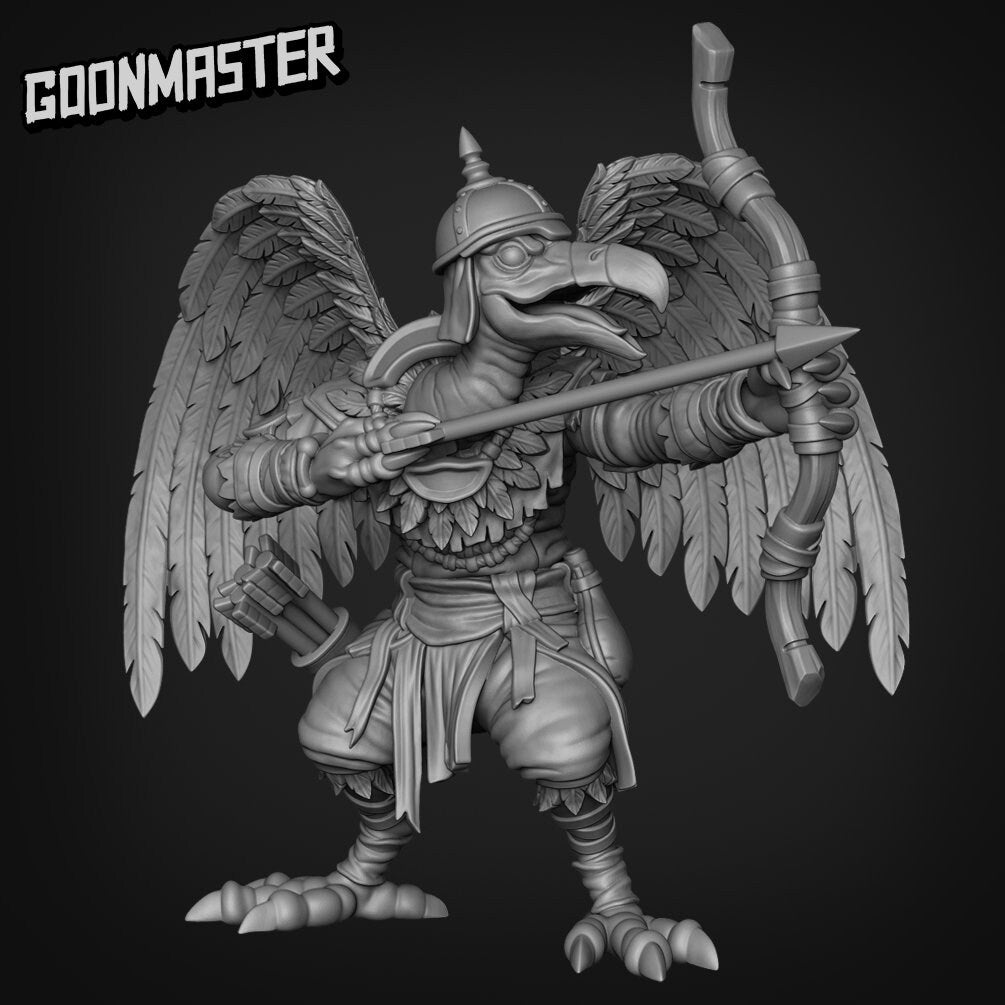 Vulture Archers - Goonmaster | Vengeful Vultures | Miniature | D&D | Wargaming | Roleplaying Games | 32mm | Mercenary