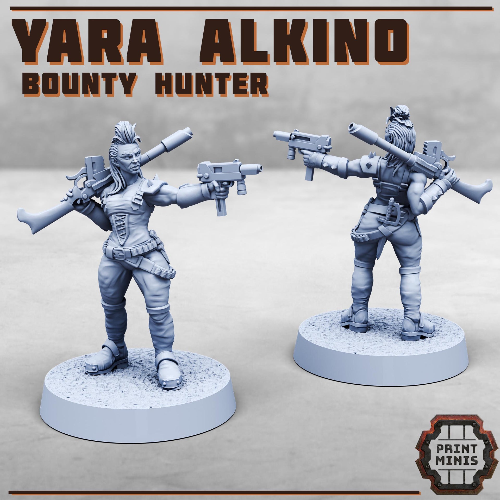 Yara Alkino, Bounty Hunter - Print Minis | Sci Fi | Mercenary | Bandit | 28mm Heroic | Wasteland