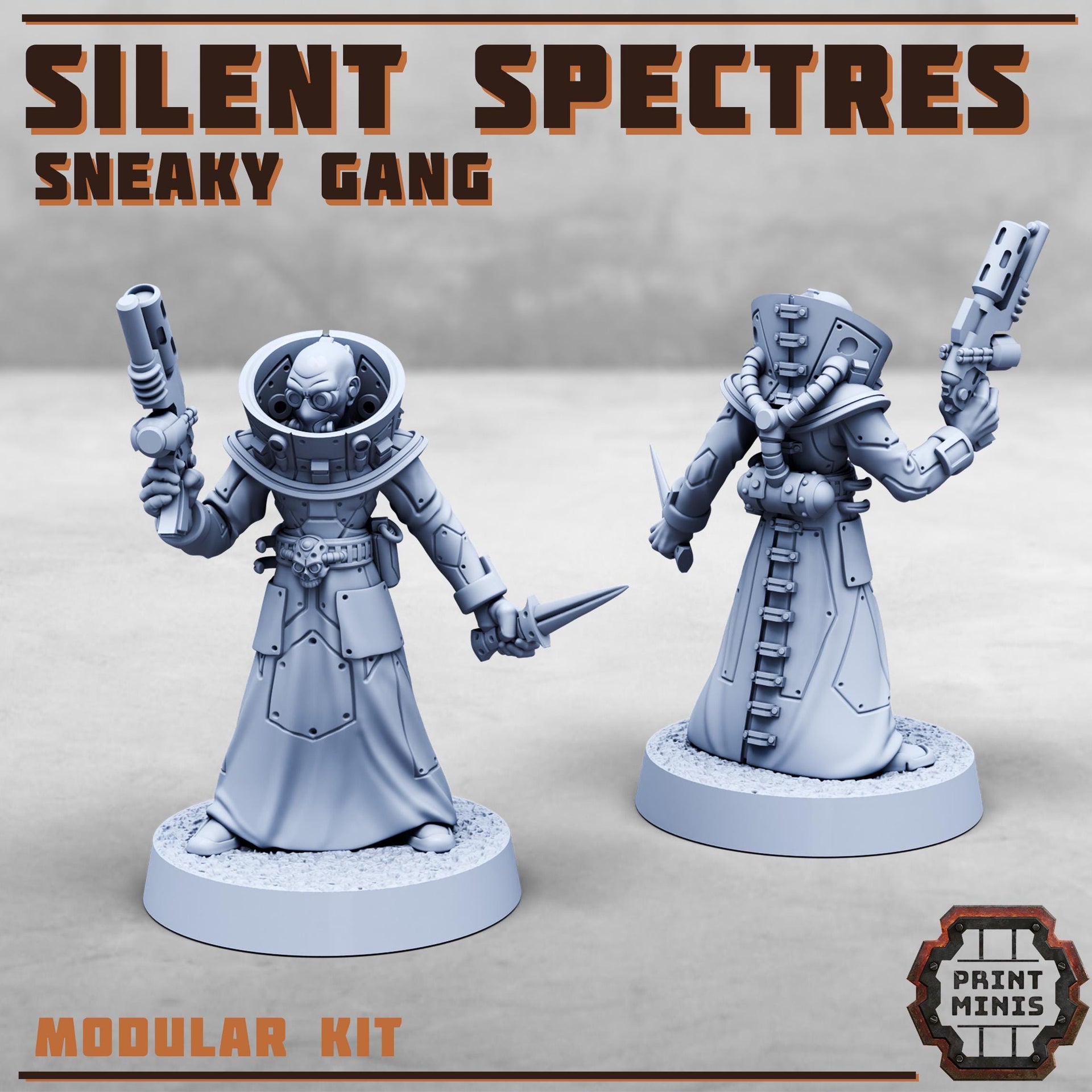 Silent Spectres, Sneaky Gang- Print Minis | Sci Fi | Light Infantry | 28mm Heroic | Apocalypse | Bandits | Wasteland