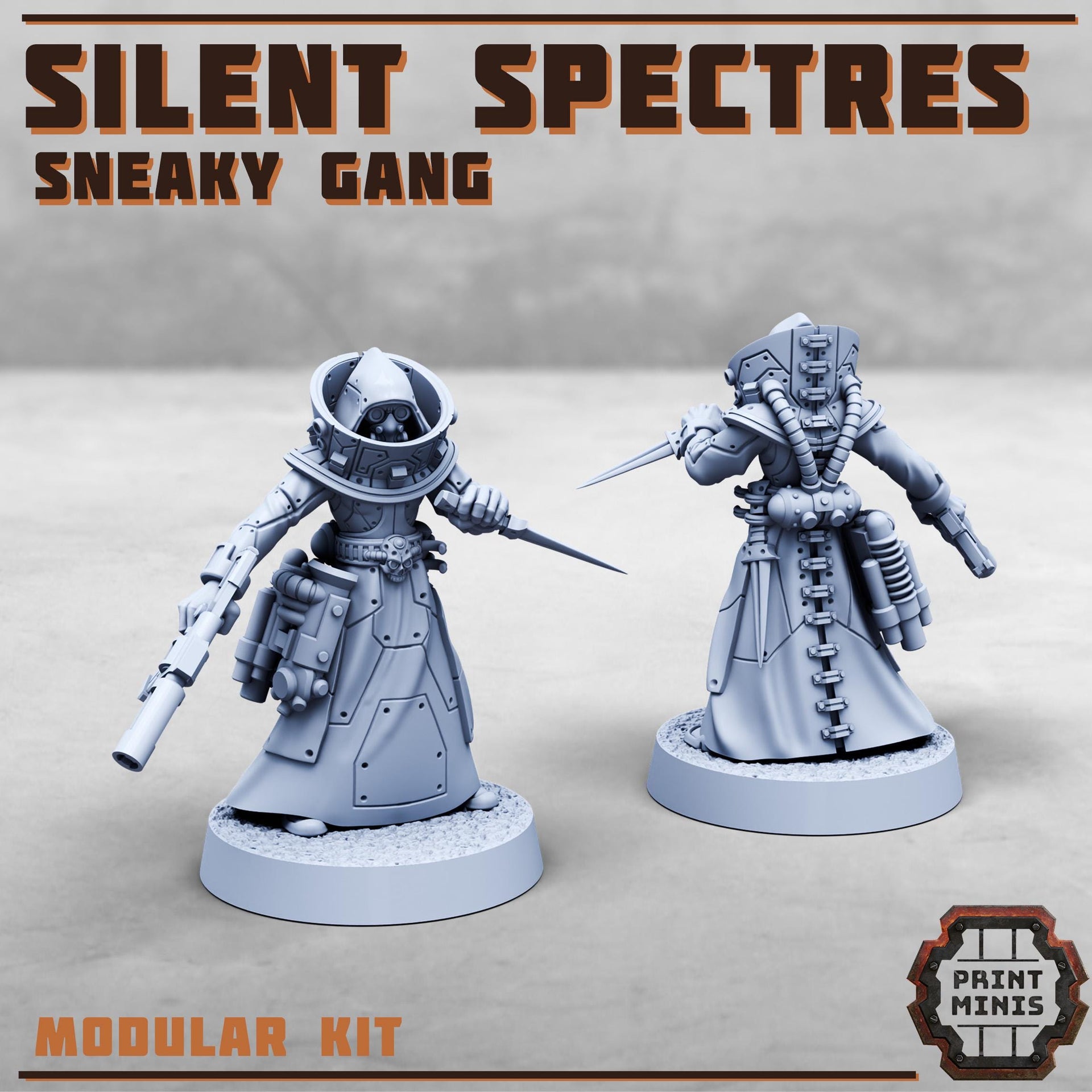 Silent Spectres, Sneaky Gang- Print Minis | Sci Fi | Light Infantry | 28mm Heroic | Apocalypse | Bandits | Wasteland