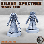 Silent Spectres, Sneaky Gang- Print Minis | Sci Fi | Light Infantry | 28mm Heroic | Apocalypse | Bandits | Wasteland